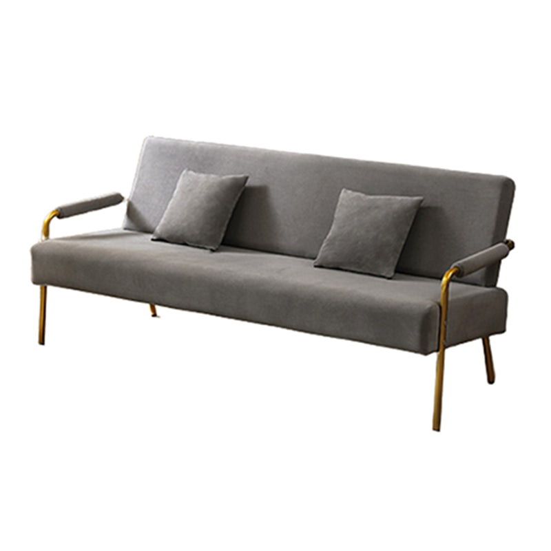 28.34" High Velvet Sofa Contemporary Square Arm Sofa for Apartment