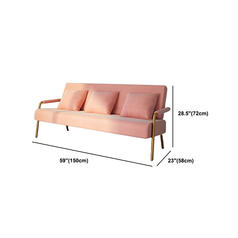 28.34" High Velvet Sofa Contemporary Square Arm Sofa for Apartment