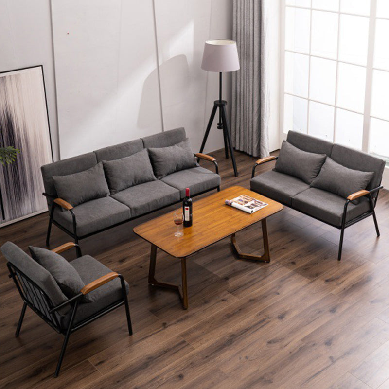 Square Arm Sofa 24.40" Wide 2-seater Sofa with Loose Back for Living Room