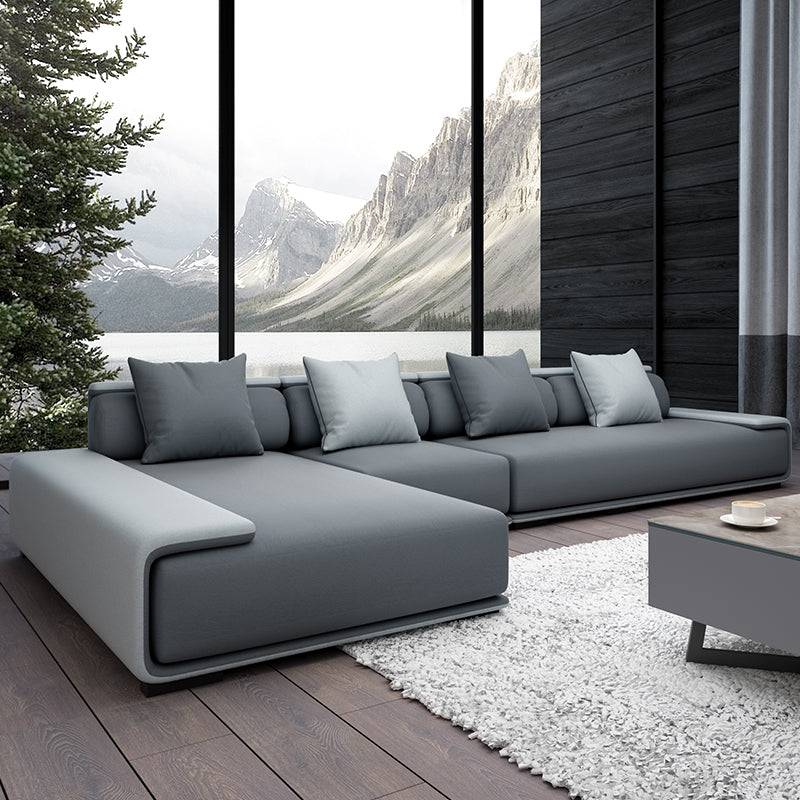 Modern Armless Sectional with Soild Wood Frame for Living Room