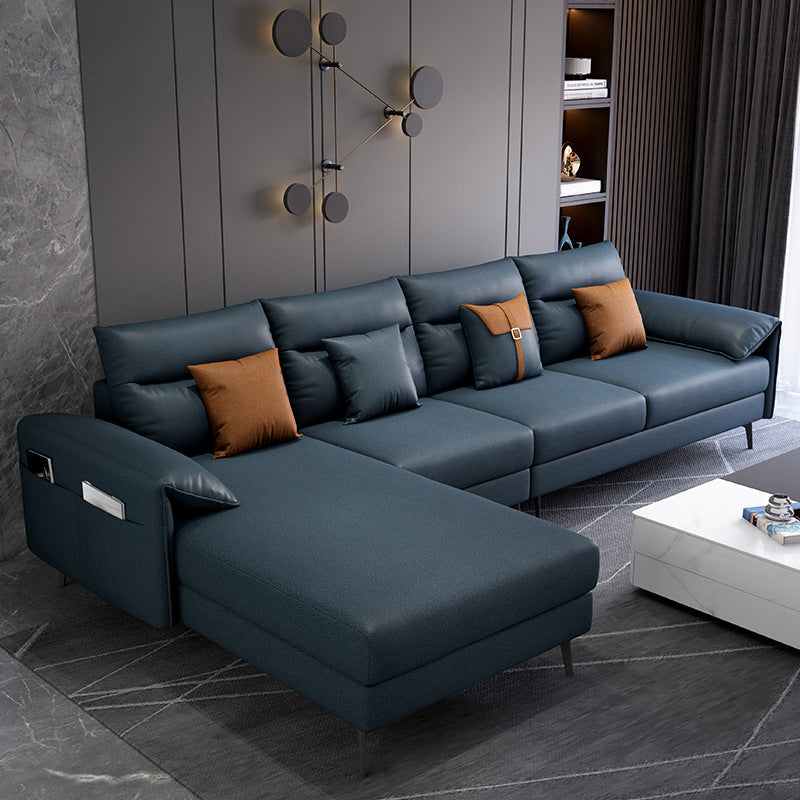 Contemporary Sectional with 4 Pillows Back and Storage Pillow Top Arm