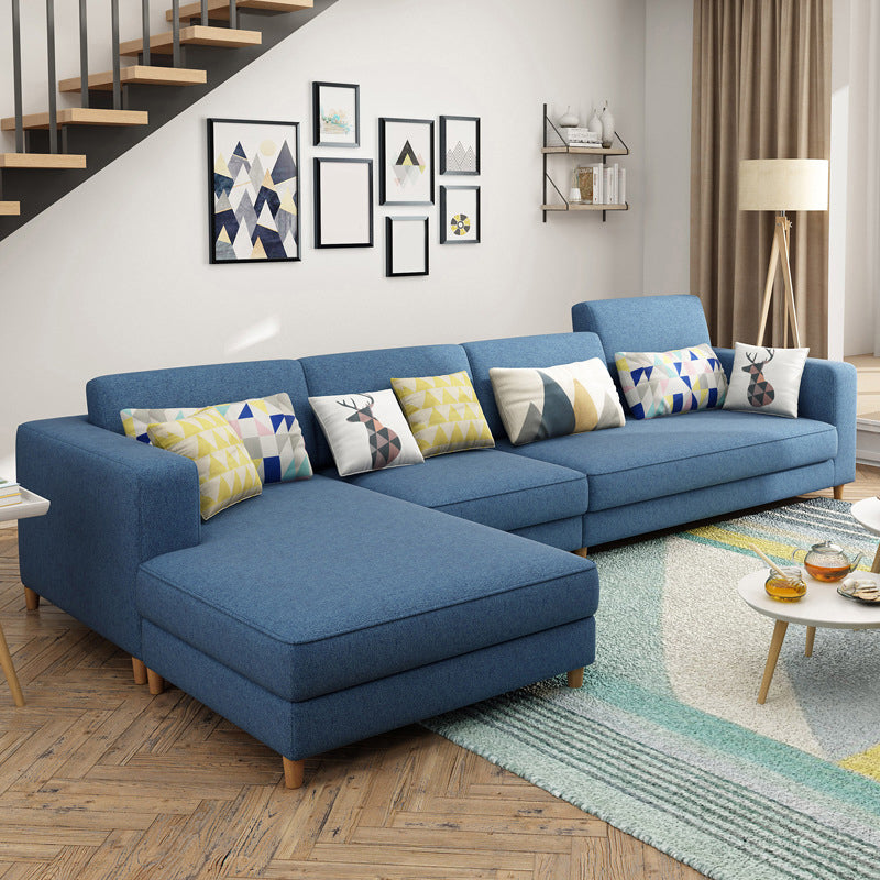 Contemporary Sectional with Adjustable Pillow Back and Square Arms