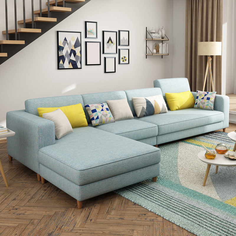 Contemporary Sectional with Adjustable Pillow Back and Square Arms