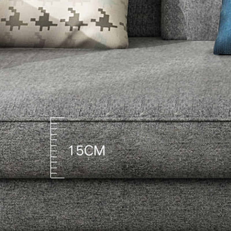 Contemporary Sectional with Adjustable Pillow Back and Square Arms