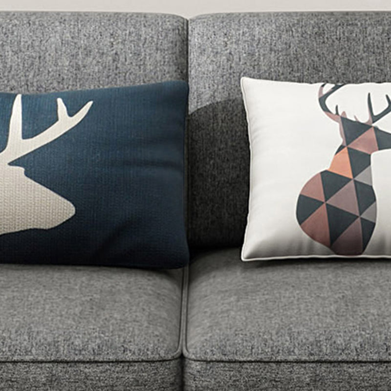 Contemporary Sectional with Adjustable Pillow Back and Square Arms