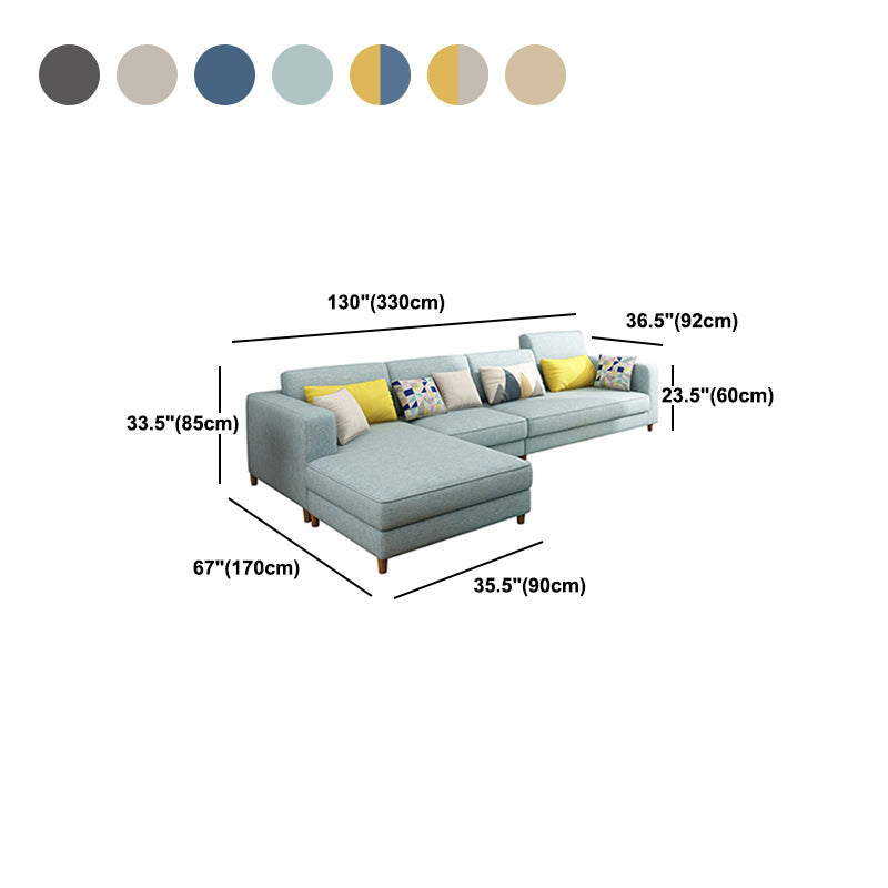 Contemporary Sectional with Adjustable Pillow Back and Square Arms