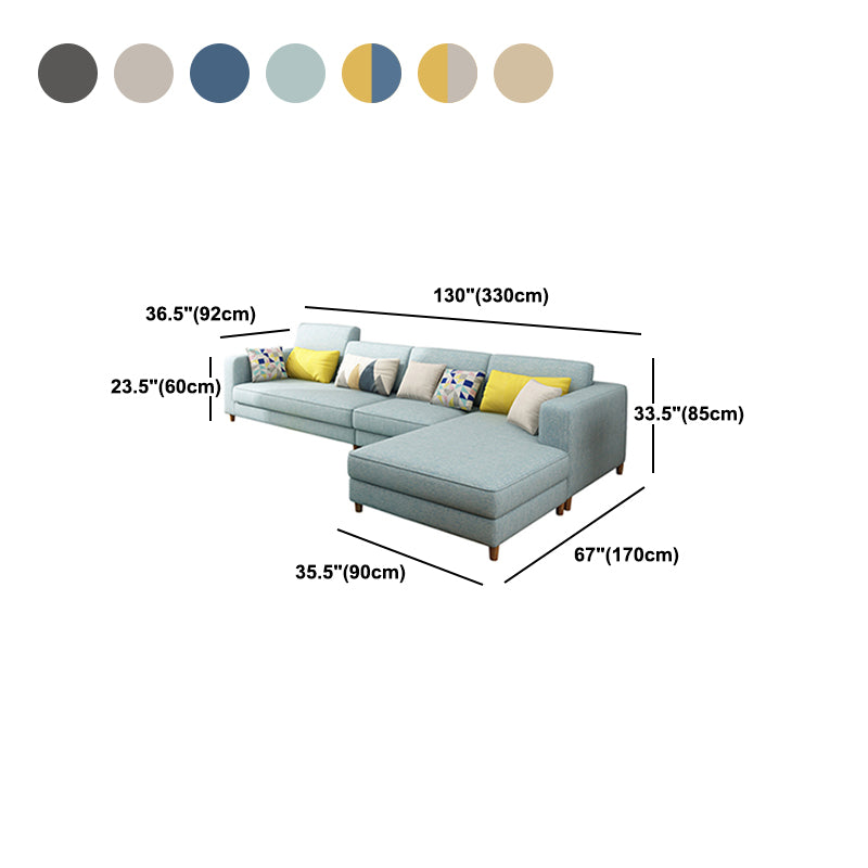 Contemporary Sectional with Adjustable Pillow Back and Square Arms