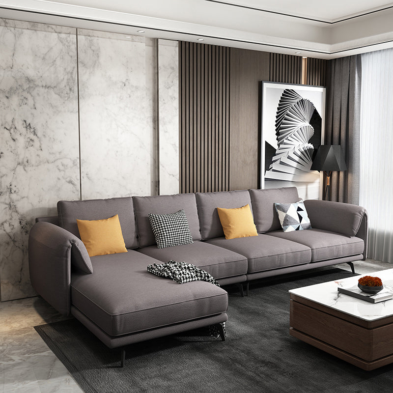 Contemporary Pillow Top Arms Sectional with Pillow Back for 4 People