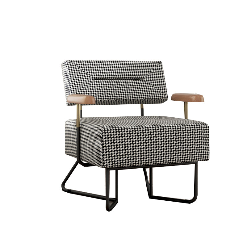 Contemporary Fabric Arms Included with Black Legs Accent Armchair