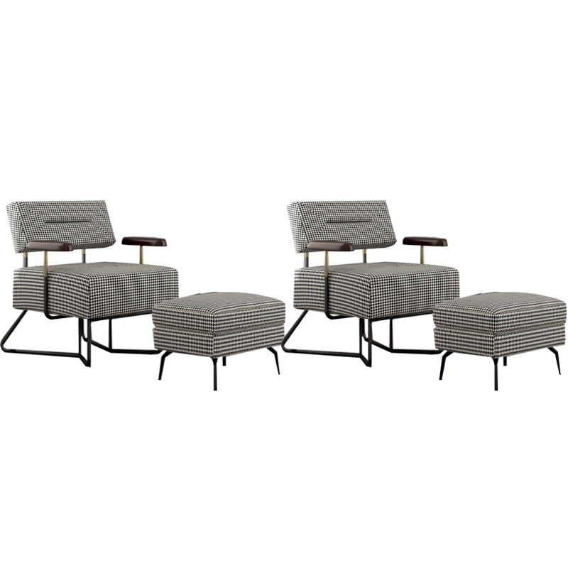 Contemporary Fabric Arms Included with Black Legs Accent Armchair