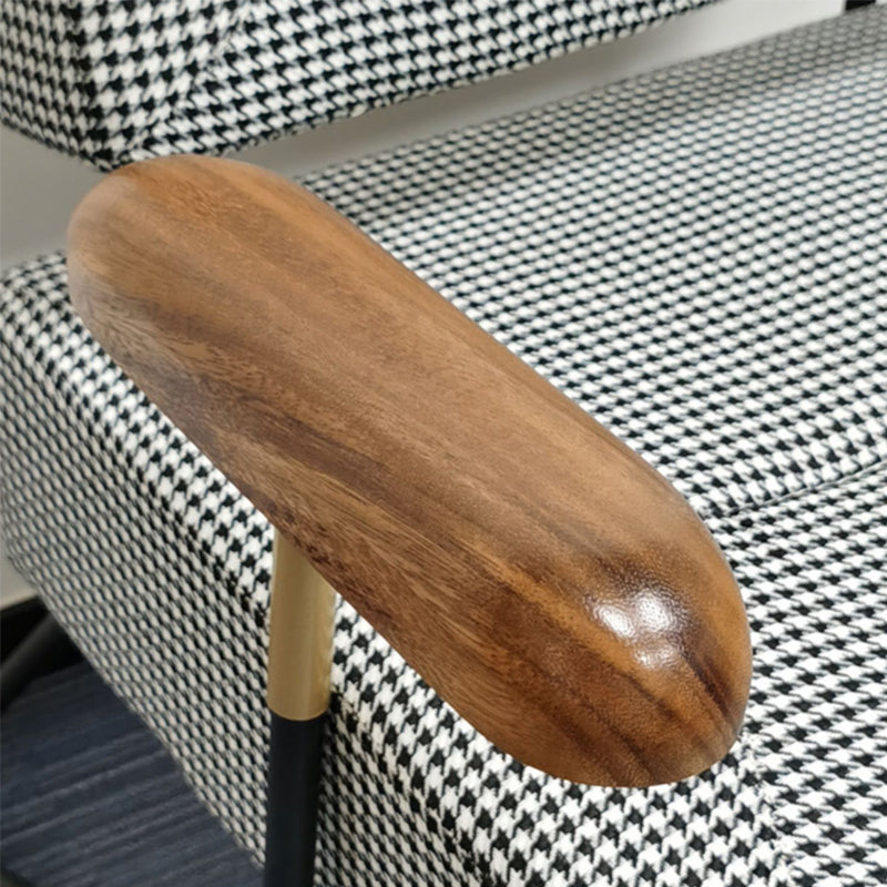 Contemporary Fabric Arms Included with Black Legs Accent Armchair