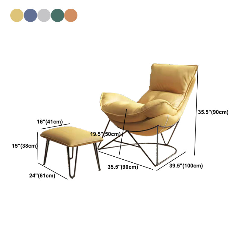 Contemporary Bonded Leather Reclining with Black Legs Lounge Accent Chair