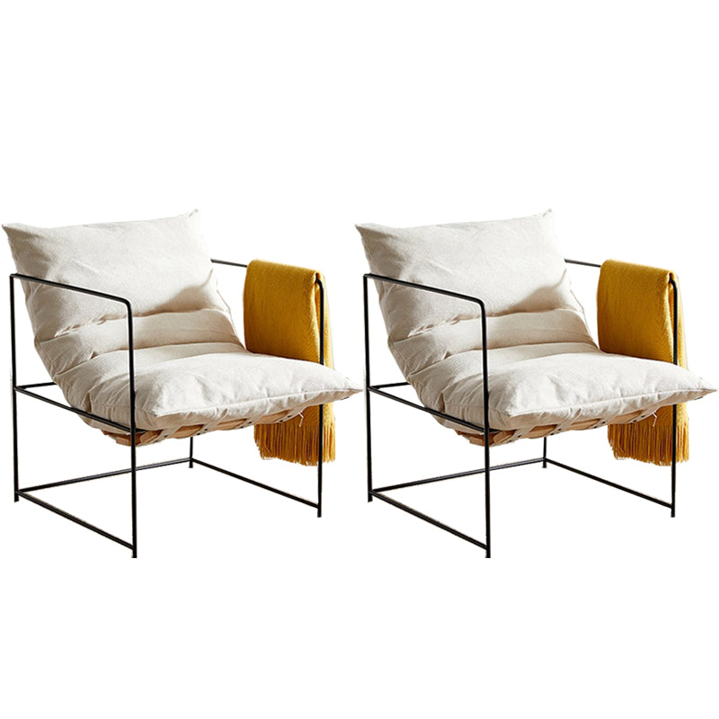 Industrial Style 26.77 " Wide Cotton Blend Sponge Metal Square Arm Chair