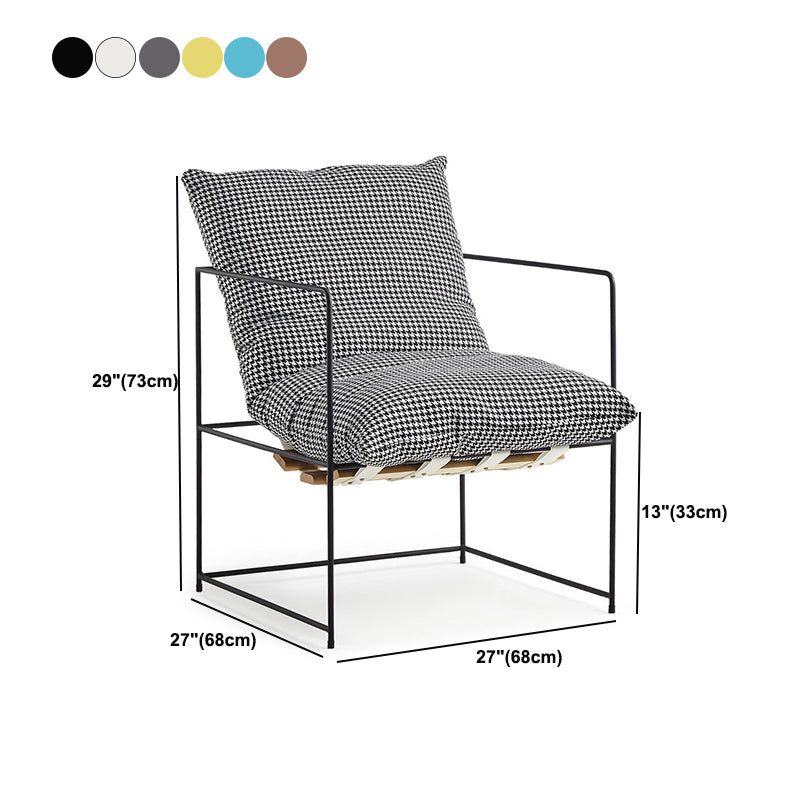 Industrial Style 26.77 " Wide Cotton Blend Sponge Metal Square Arm Chair