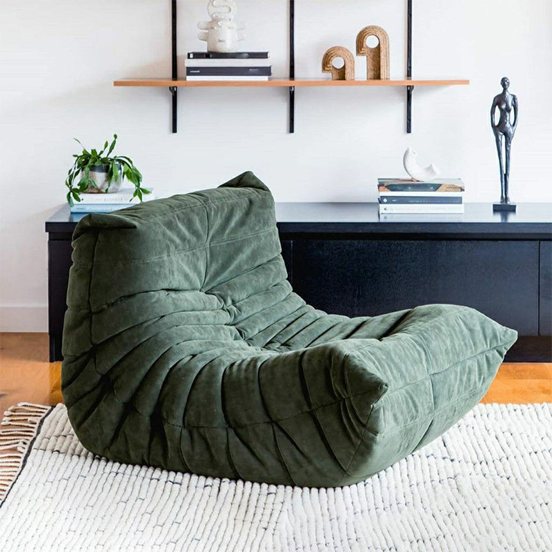 Mid-Century Modern Armless Lounge Chair Fixed Back Accent Room Chair for Bedroom