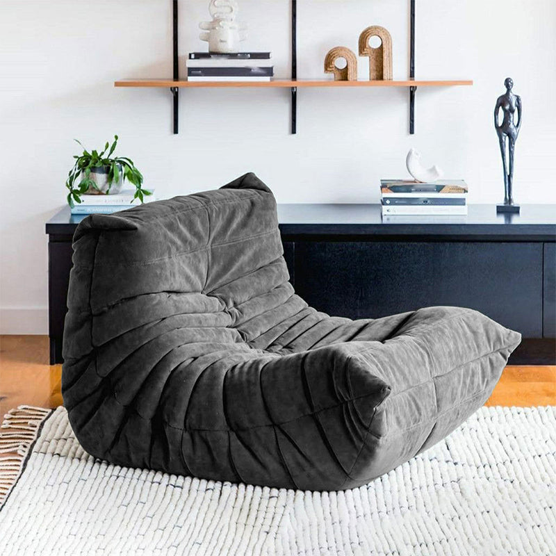 Mid-Century Modern Armless Lounge Chair Fixed Back Accent Room Chair for Bedroom