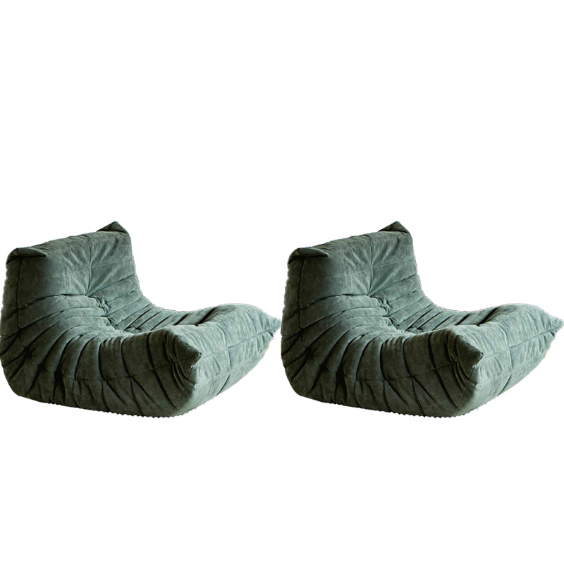 Mid-Century Modern Armless Lounge Chair Fixed Back Accent Room Chair for Bedroom
