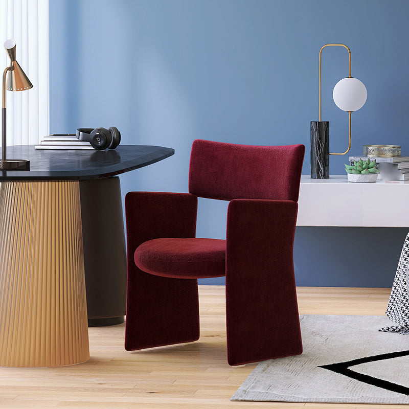 Mid-Century Modern Sled Arm Chair Fixed Back Accent Armchair for Living Room