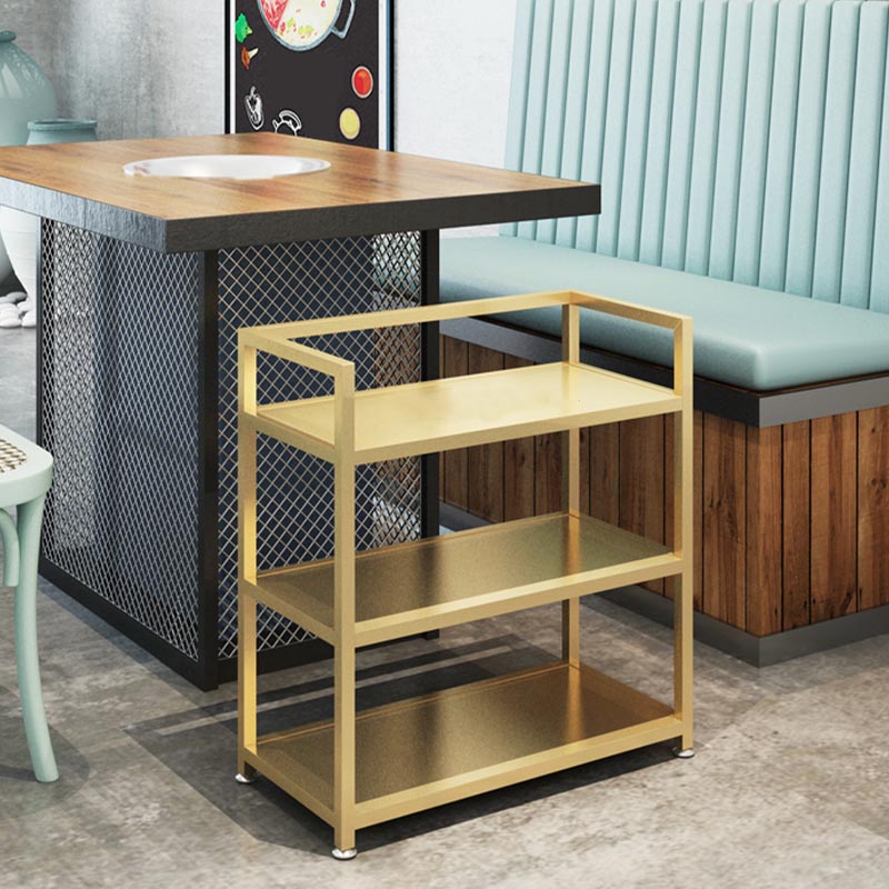 Contemporary Metal Prep Table 25.59"H Rolling Prep Table for Dining Room