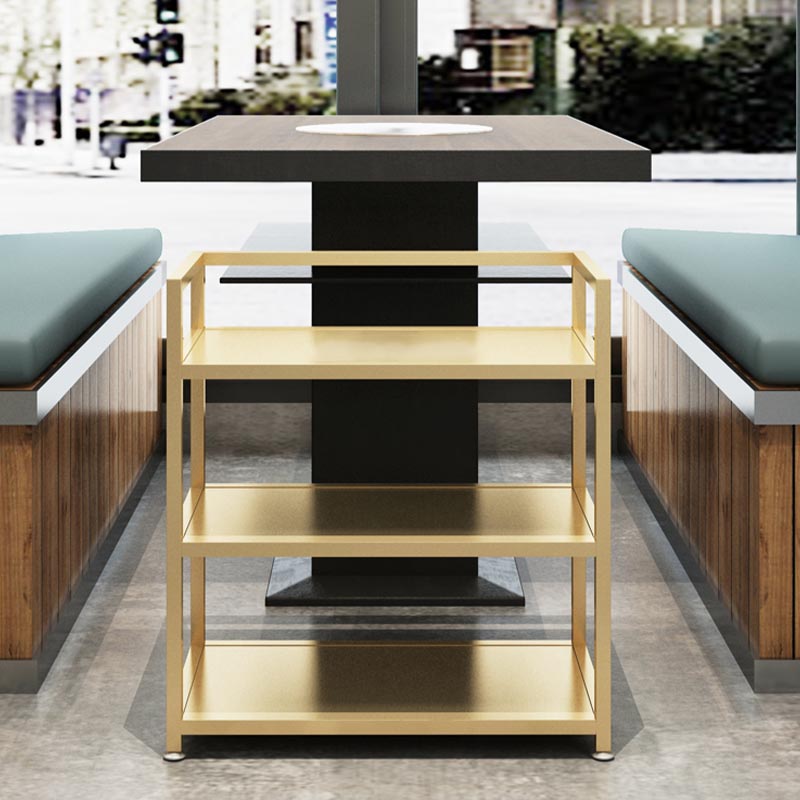 Contemporary Metal Prep Table 25.59"H Rolling Prep Table for Dining Room