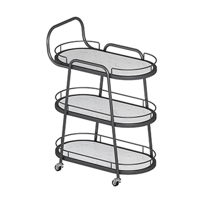 32.28" High Rolling Contemporary Prep Table Metal Prep Table with Open Storage