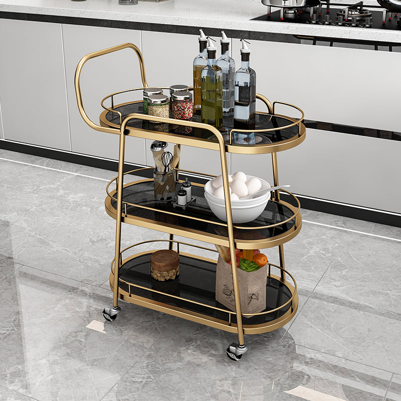 32.28" High Rolling Contemporary Prep Table Metal Prep Table with Open Storage