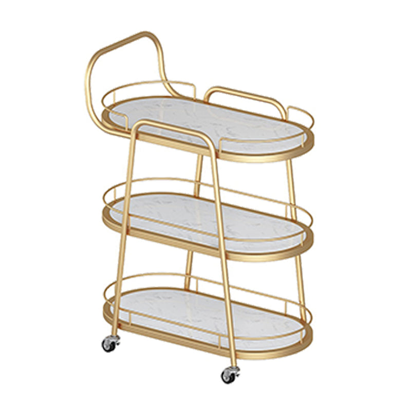 32.28" High Rolling Contemporary Prep Table Metal Prep Table with Open Storage