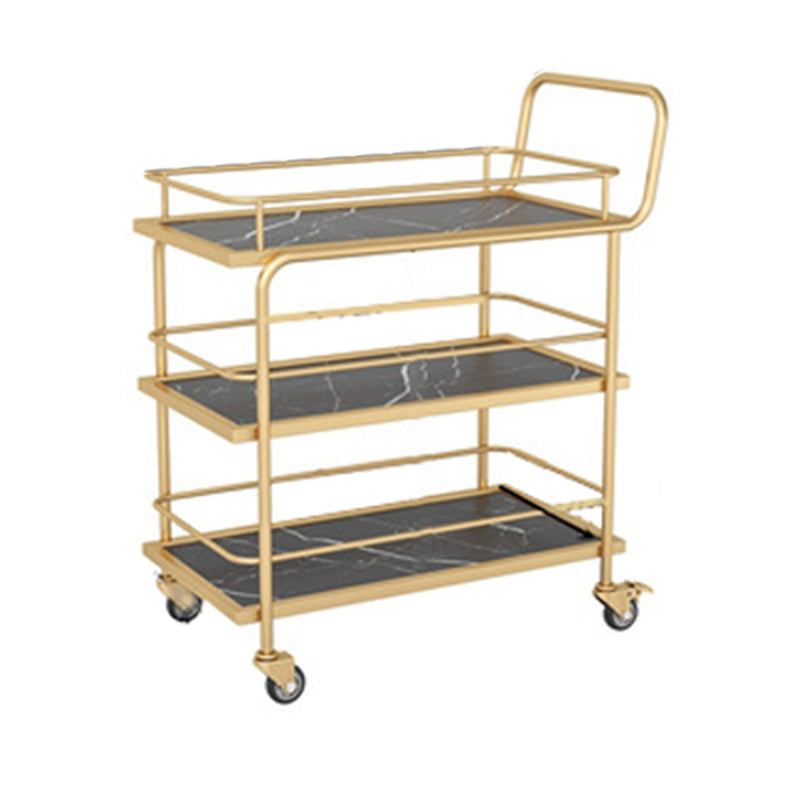 33.86" High Rolling Modern Style Prep Table Stone Prep Table for Dining Room