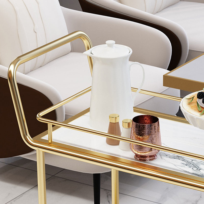 33.86" High Rolling Modern Style Prep Table Stone Prep Table for Dining Room