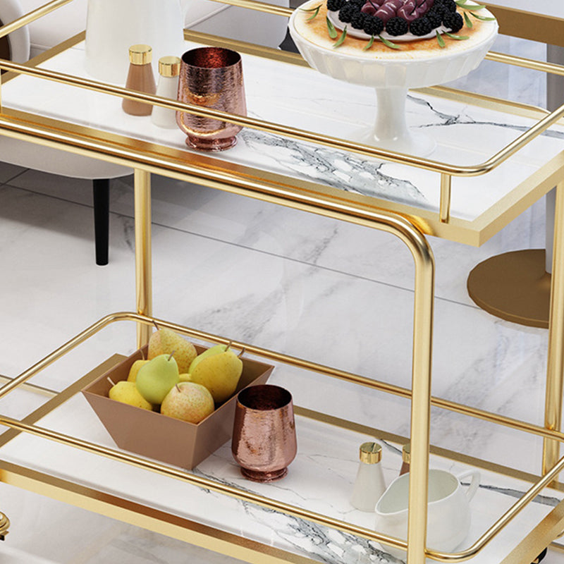 33.86" High Rolling Modern Style Prep Table Stone Prep Table for Dining Room