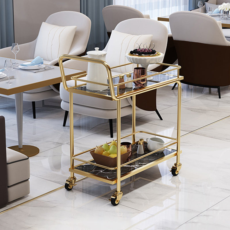 33.86" High Rolling Modern Style Prep Table Stone Prep Table for Dining Room