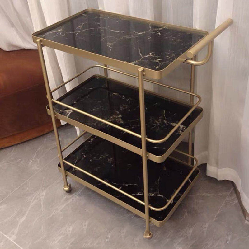 35.43" High Modern Prep Table Rolling Stone Prep Table for Dining Room