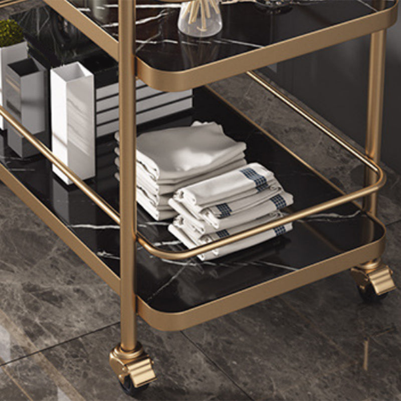 35.43" High Modern Prep Table Rolling Stone Prep Table for Dining Room