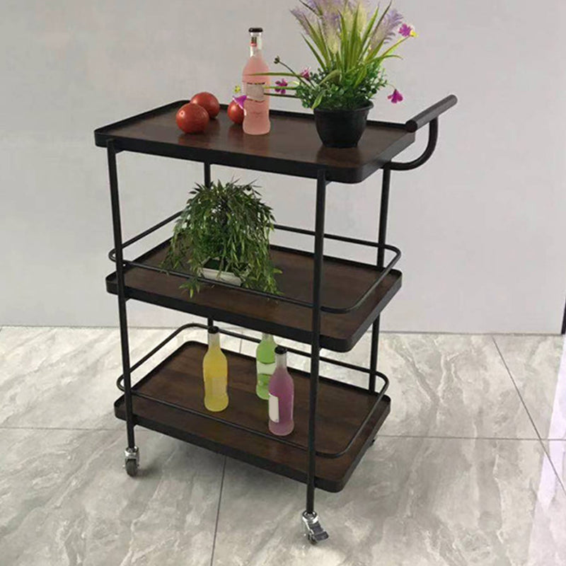 35.43" High Modern Prep Table Rolling Stone Prep Table for Dining Room