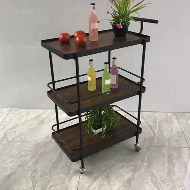 35.43" High Modern Prep Table Rolling Stone Prep Table for Dining Room