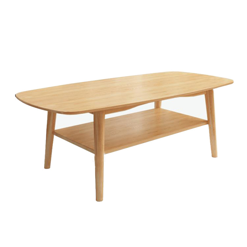 17.72" Tall Contemporary Style Coffee Cocktail Table Solid Wood Coffee Table