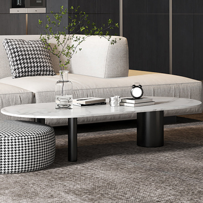 Glam 3 Legs Cocktail Table Oval Coffee Cocktail Table for Living Room