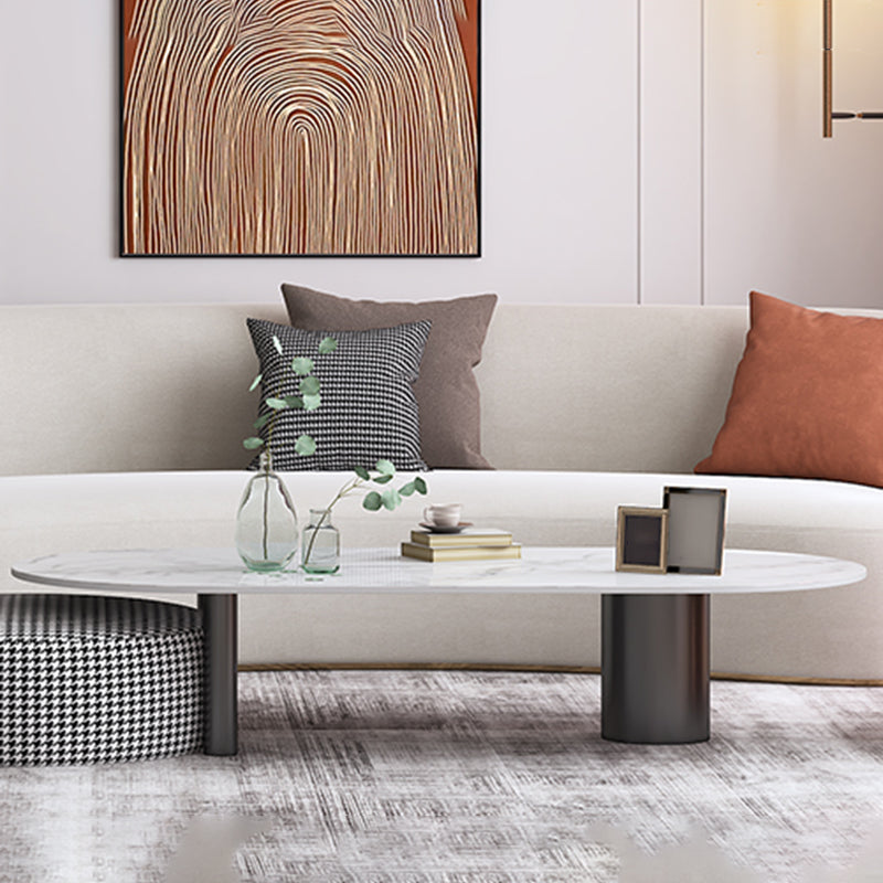 Glam 3 Legs Cocktail Table Oval Coffee Cocktail Table for Living Room