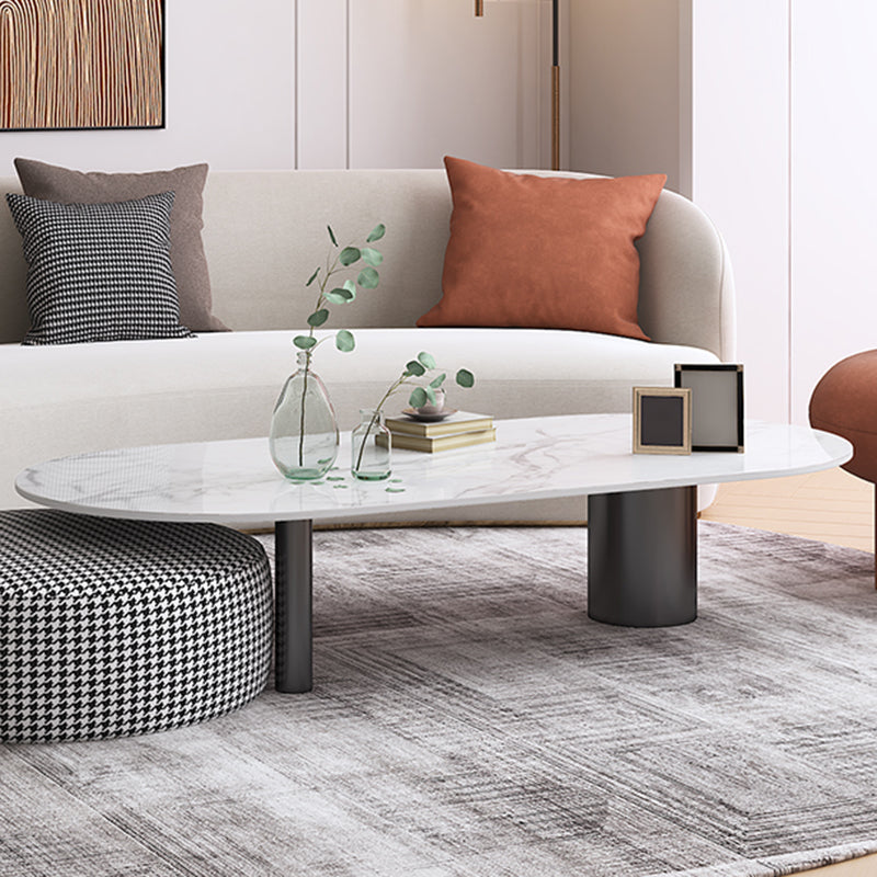 Glam 3 Legs Cocktail Table Oval Coffee Cocktail Table for Living Room