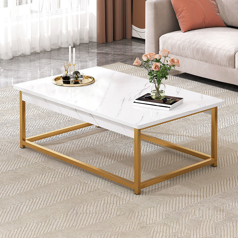 16.54" Tall Contemporary Style Coffee Cocktail Table Metal Frame Coffee Table