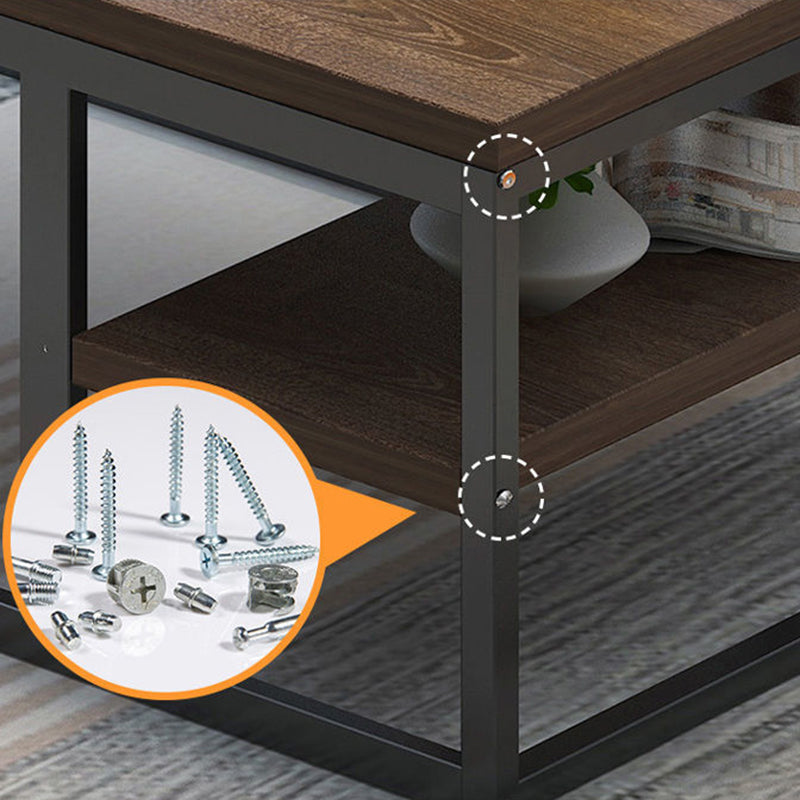 16.54" Tall Contemporary Style Coffee Cocktail Table Metal Frame Coffee Table