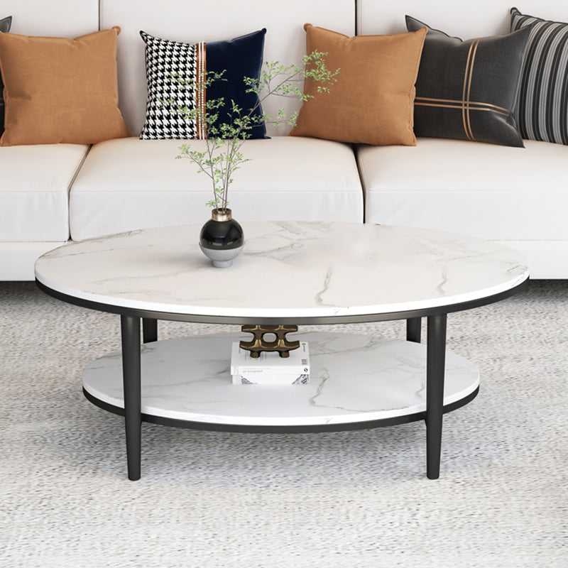 Glam Slate Coffee Cocktail Table Oval Coffee Cocktail Table for Living Room