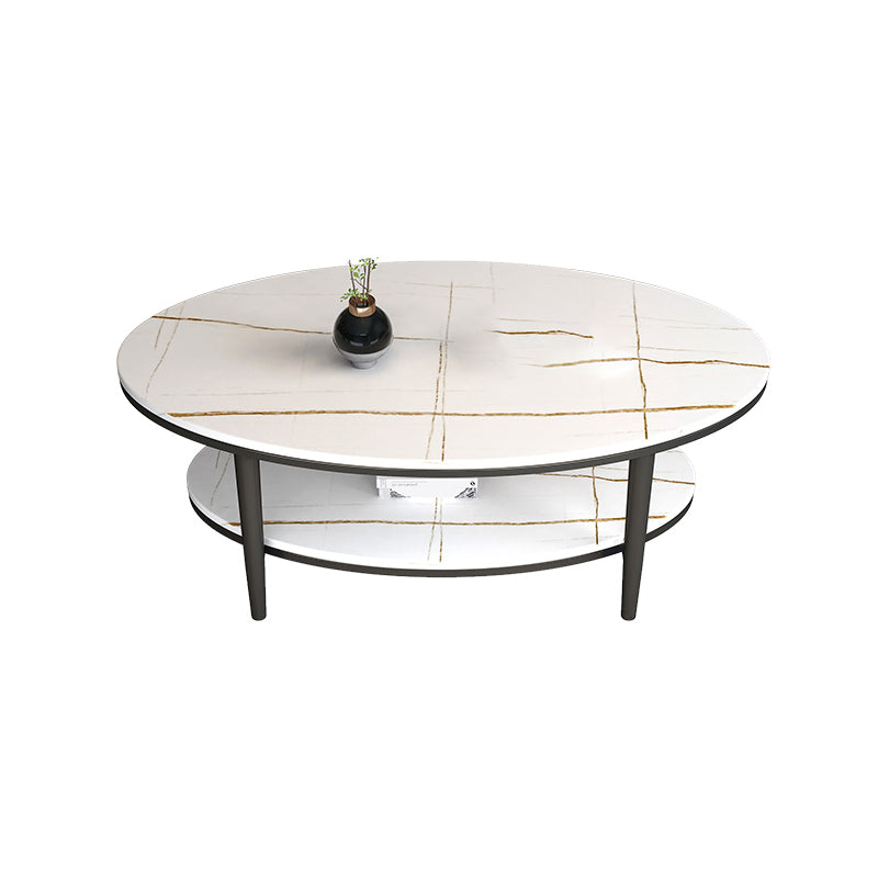 Glam Slate Coffee Cocktail Table Oval Coffee Cocktail Table for Living Room
