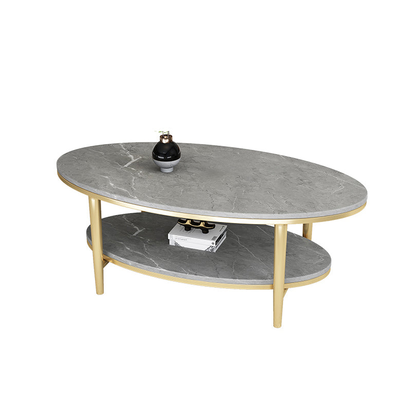 Glam Slate Coffee Cocktail Table Oval Coffee Cocktail Table for Living Room