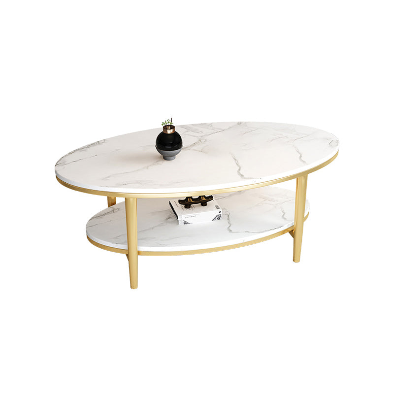 Glam Slate Coffee Cocktail Table Oval Coffee Cocktail Table for Living Room