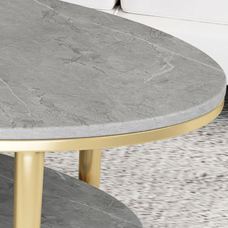Glam Slate Coffee Cocktail Table Oval Coffee Cocktail Table for Living Room