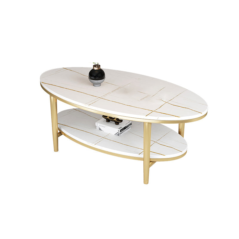 Glam Slate Coffee Cocktail Table Oval Coffee Cocktail Table for Living Room