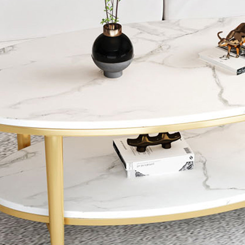 Glam Slate Coffee Cocktail Table Oval Coffee Cocktail Table for Living Room