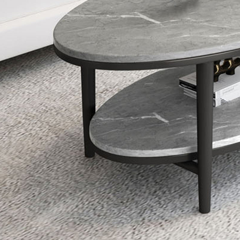 Glam Slate Coffee Cocktail Table Oval Coffee Cocktail Table for Living Room