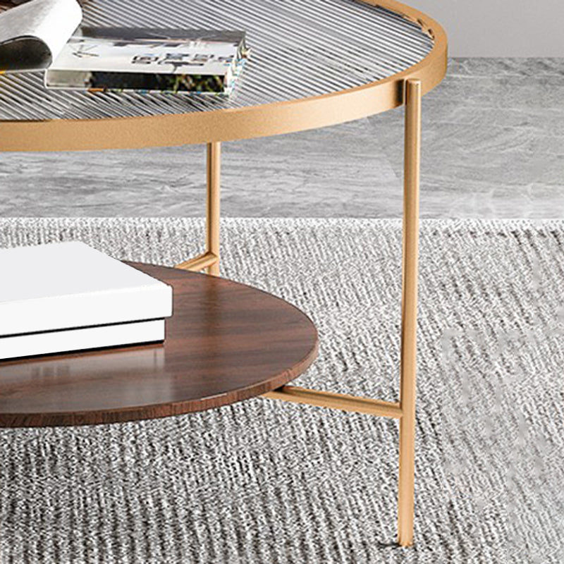 17.72" Tall Contemporary Style Coffee Cocktail Table Glass-Topped Coffee Table